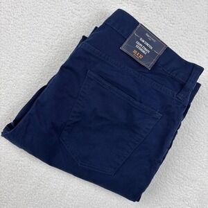 NEW GAP KHAKIS Mens Slim‎ Stretch 5-Pocket Pants Size 35/32 Navy Blue Chinos NWT